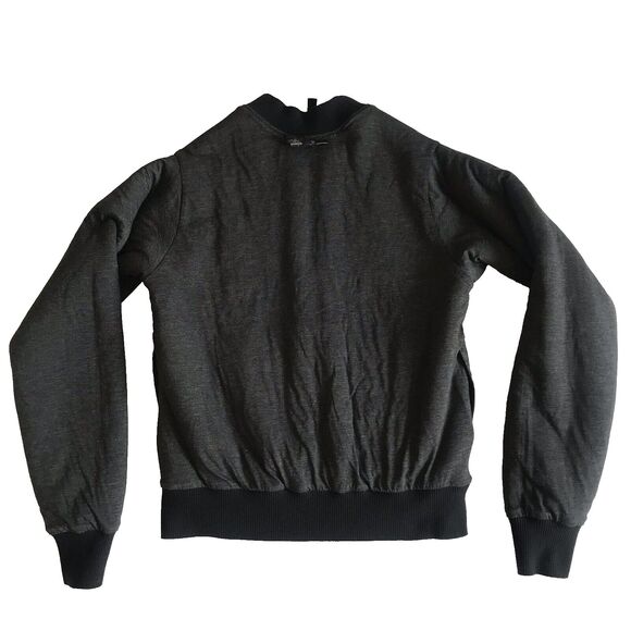 prAna Polar Escape Womens Size M Black Sherpa Fleece Reversible Bomber Jacket - Picture 7 of 8